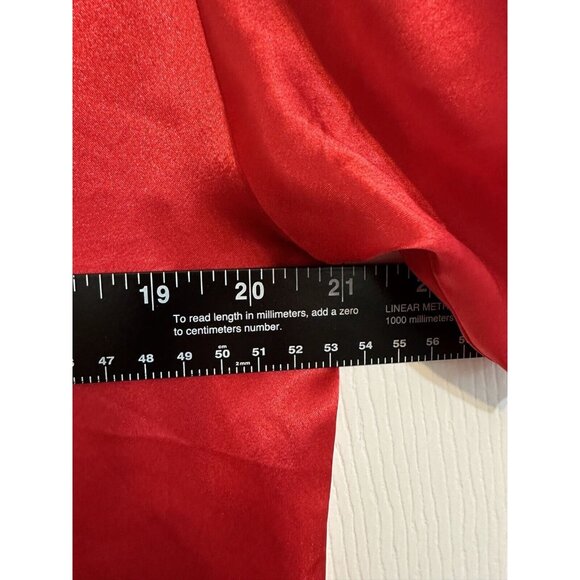 Vintage 90s Gold Label Victoria Secret Satin Red Silky Sleepshirt Nightshirt S - Picture 4 of 9